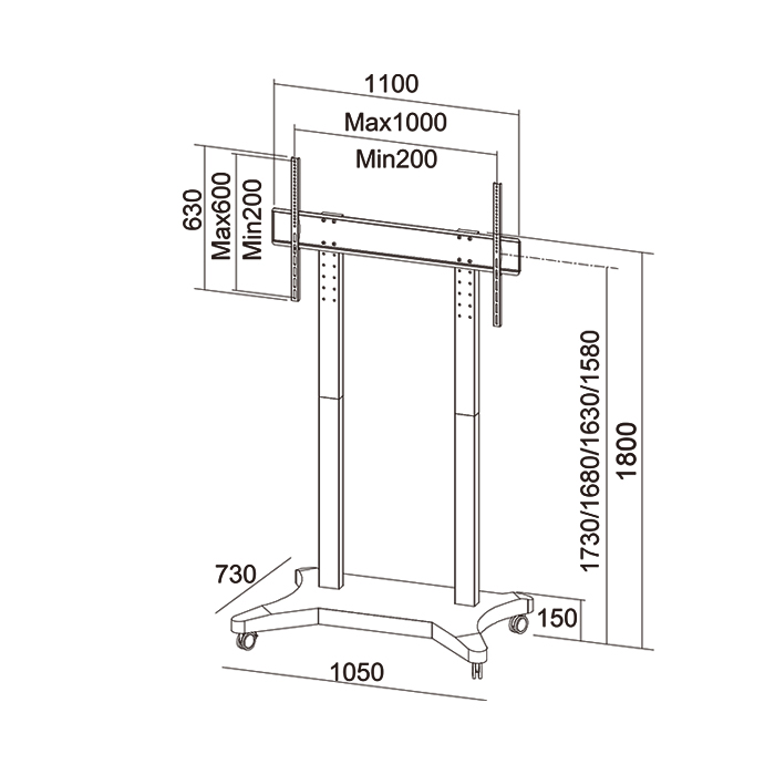 Напольная стойка для телевизора SAV110B черная