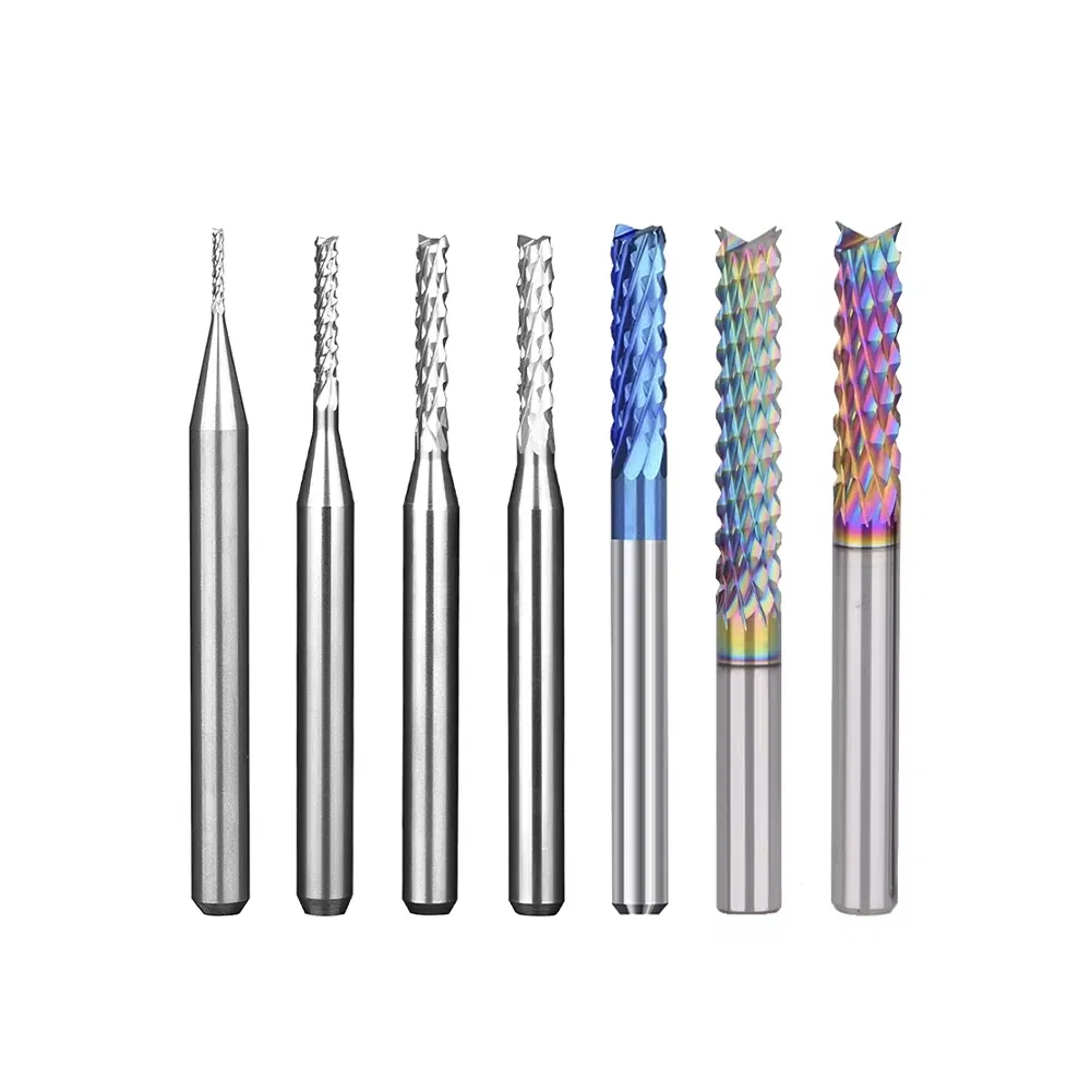 Weix Hot Sale Carbide Corn Teeth Milling Cutter Nano Blue Coating CNC Router Bits for Wood Working