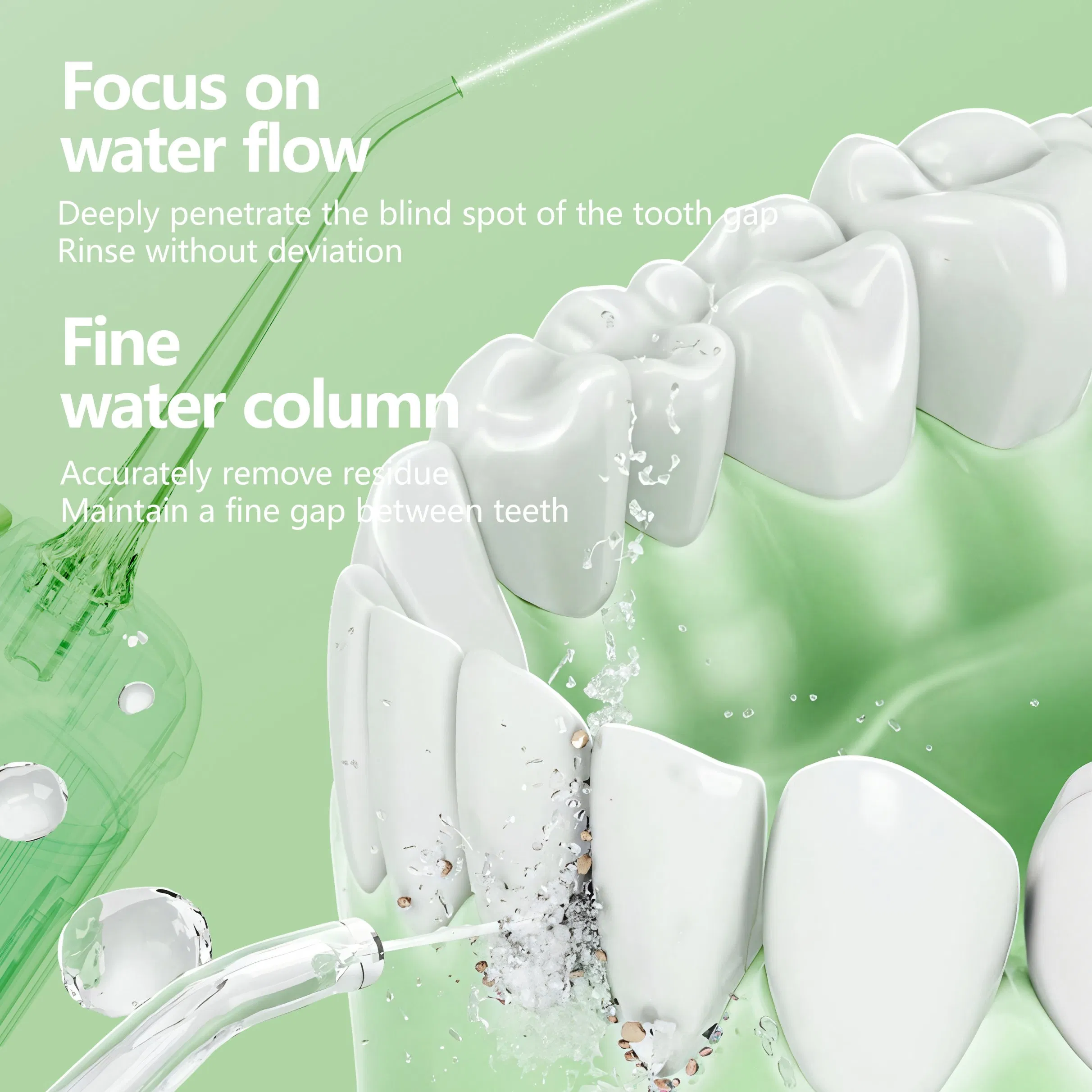 Portable USB Electric Interdental Cleaner Foldable Plastic for Oral Irrigator Water Flosser for Adults Ipx7 Waterproof