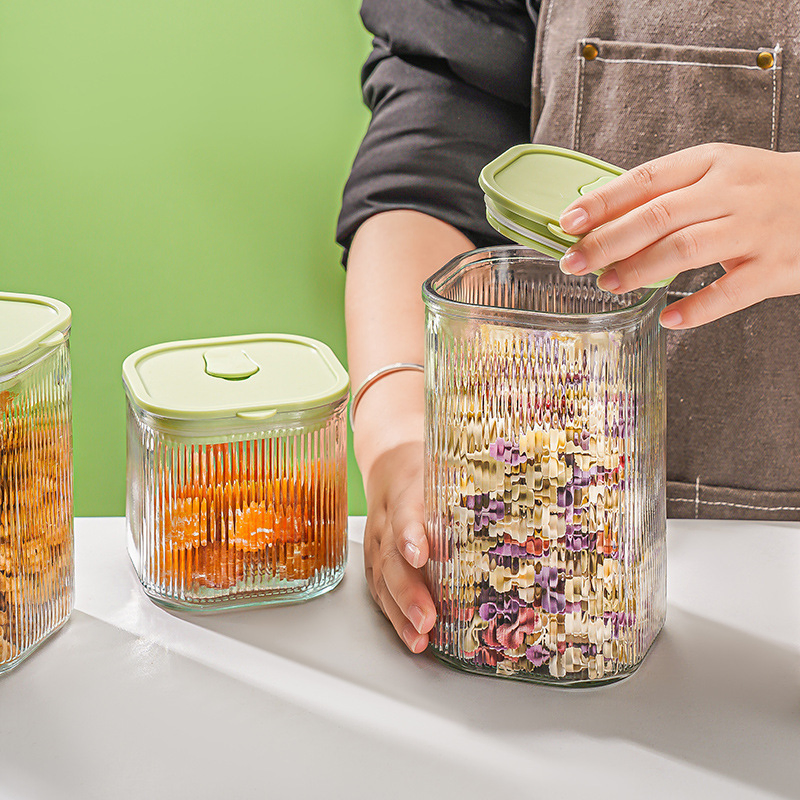 Classic Kitchen Organizing Transparent Glass Airtight Dry Food Storage Jar