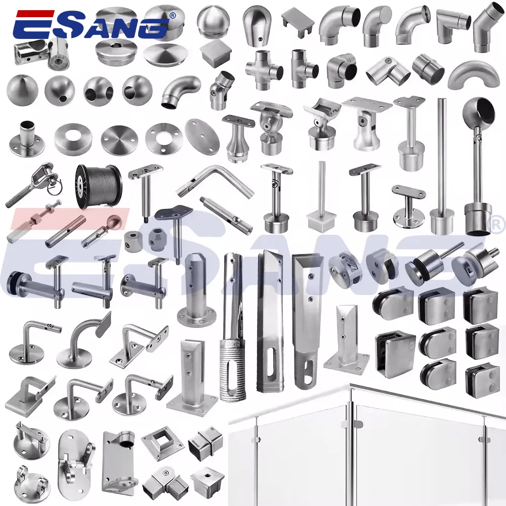 Esang Stair Handrail Accessories 304 Stainless Steel Glass Railing