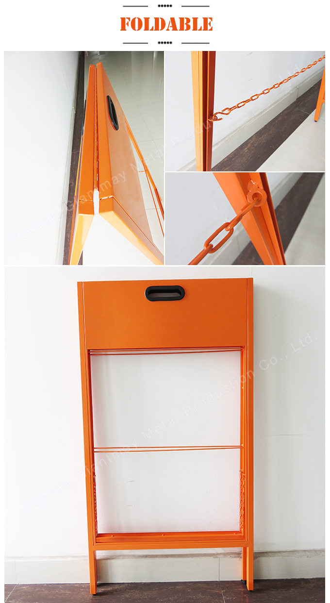 Pavement Sign Metal Advertising Board Chalkboard Double Sides Restaurant a-Frame Sidewalk Signage Display Stand for Shop