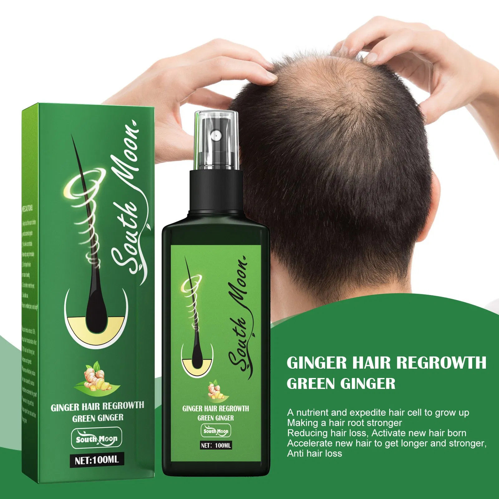 2024 Hair Growth Serum Private Label Ginger Hair Regrowth Redensyl Hair Growth Serum