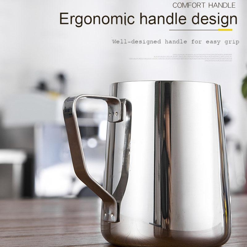 Stainless Steel Barista No Scale Latte Maker Arab Sharp Spout Frothing Steaming Coffee Jug Milk Pitcher