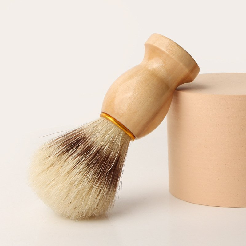 High Quality Wooden Handle Bristle Cleansing Foam Brush Men Shaving Brush Mini Handle Men Shave Set Shaving Brush