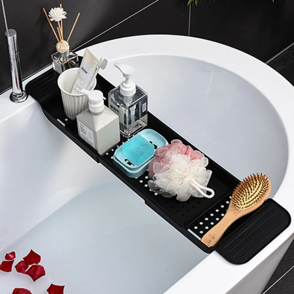 Adjustable Plastic Shower Organizer Expandable Bath Shelf Bathtub Caddy Tray Mi25769