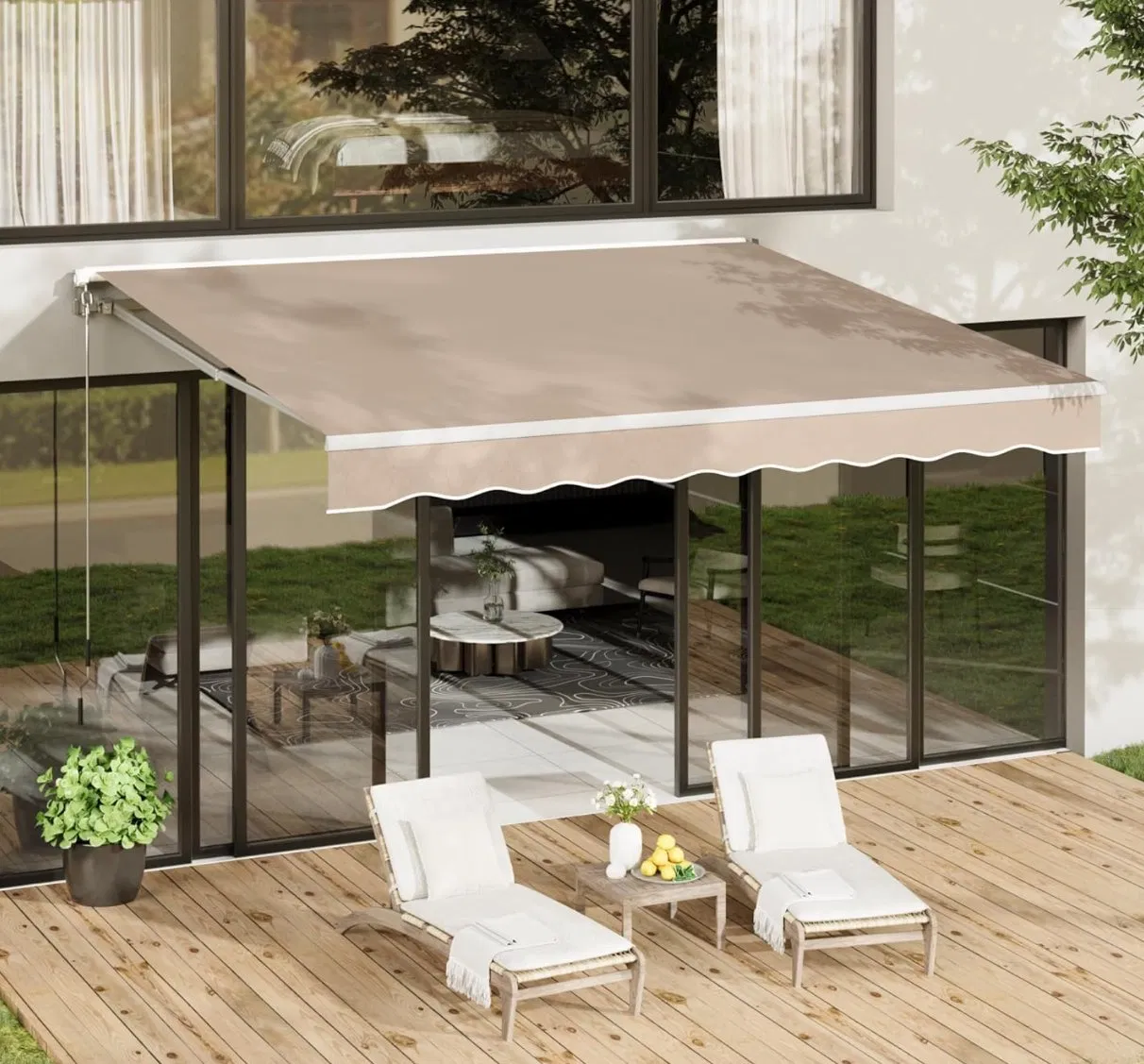 Premium Retractable Awning with Robust Frame and Contemporary Appearance