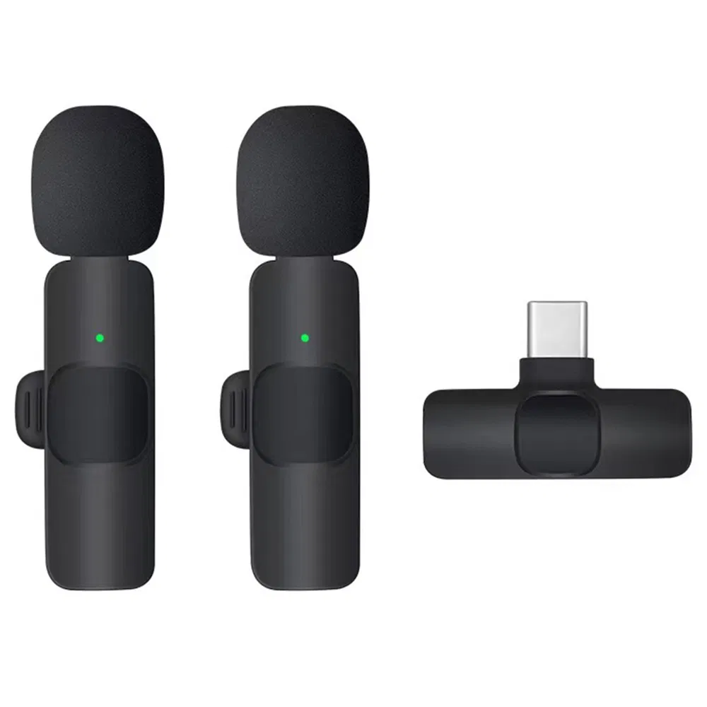 K1 Live Broadcast Lavalier Microphone 2 Noise Reduction Wireless Mic with Type-C Receiver