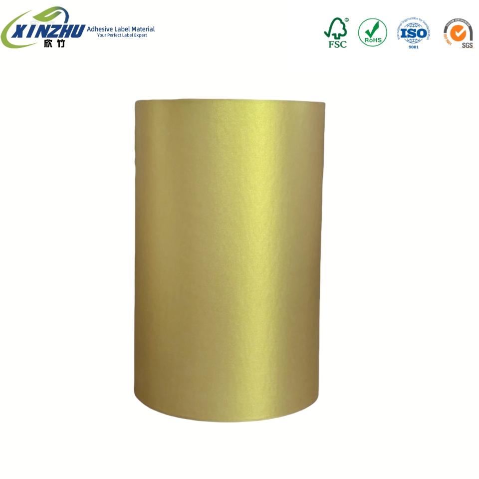 Pearlescent Golden Yellow Thickened Tea Packaging Logo Inkjet Self-Adhesive Label