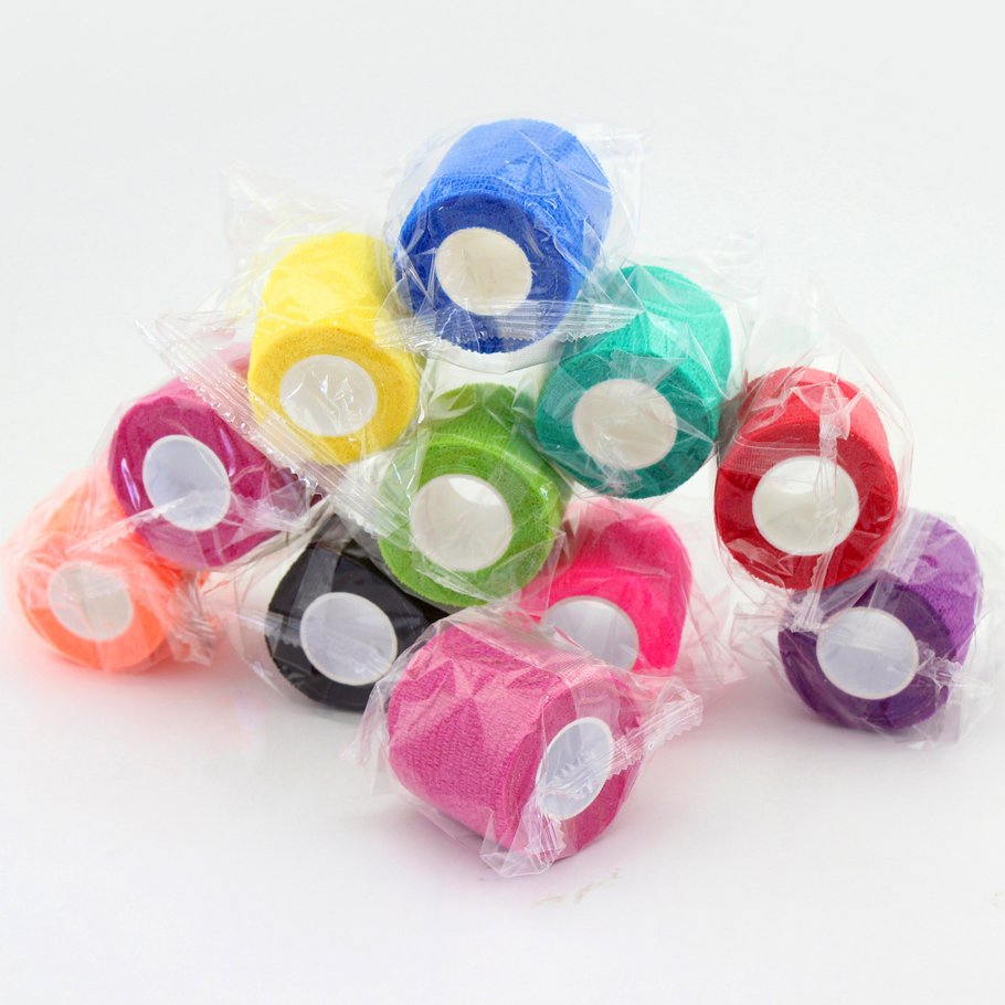 50mm 2 Inch Non-Woven Tape Self Adhesive Camouflage Elastic Bandage Tattoo Grip Wraps