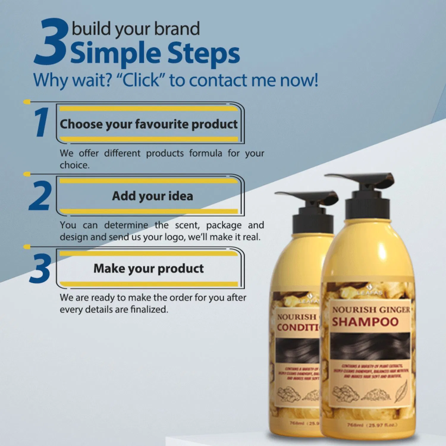 Deep Cleaning Anti-Hair Loss Ginger Shampoo and Conditioner for All Hair Type
