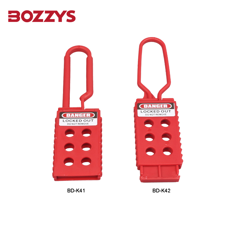 43X173mm Red Insulated 6 Holes Nylon Lockout Hasp to Secure a Single Lockout Device