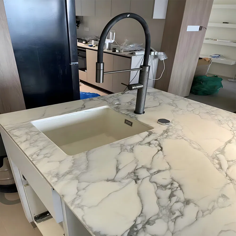 Luxurious Marble-Style Acrylic Kitchen Sink for Modern Homes