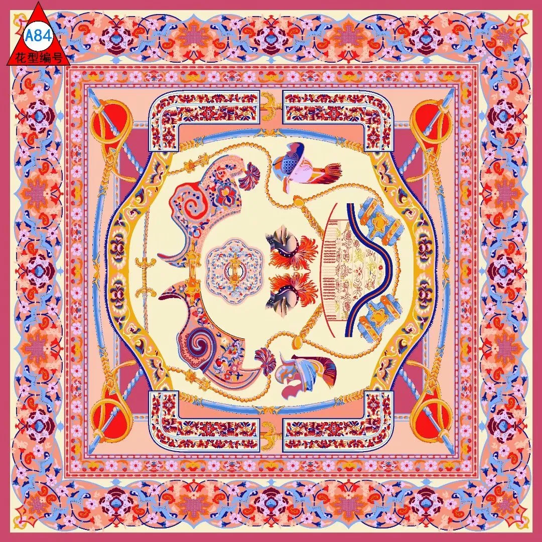 Oeko Tex 100 Certificate 100% Mulberry Raw Silk Double Side Digital Print Silk Scarf