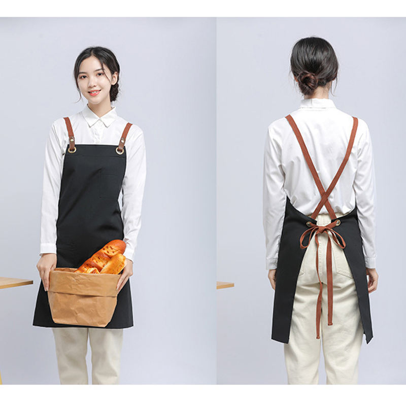 Kitchen Accessories Chef Apron Custom Logo Unisex High Quality Durable Waterproof Apron Bib Canvas Restaurant Apron
