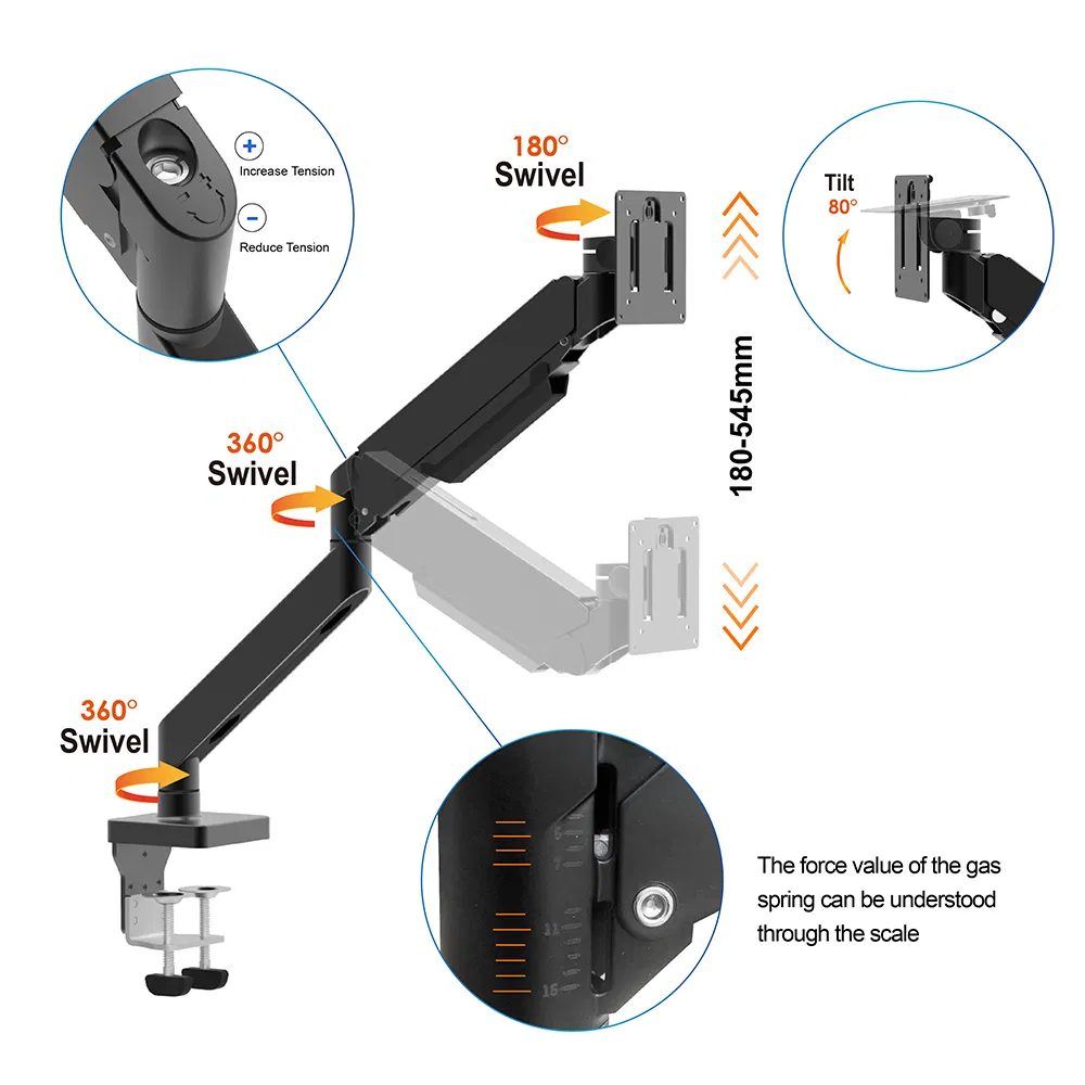 Кронштейн для монитора газовый, настольный