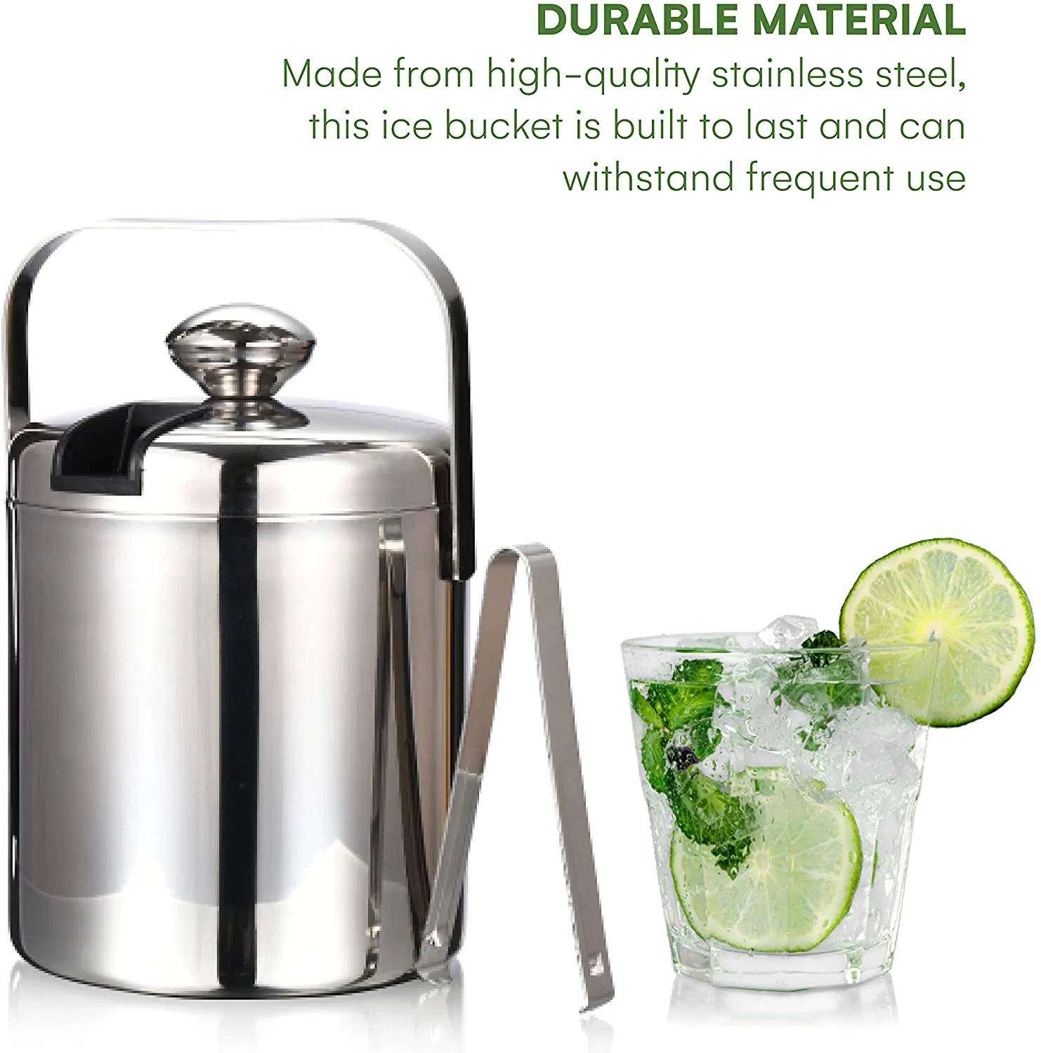 Double Wall Metal Stainless Steel Ice Bucket with Lid for Weyerbacher Brewing for Caperdonich Boag's Bondi Blonde Bootleg