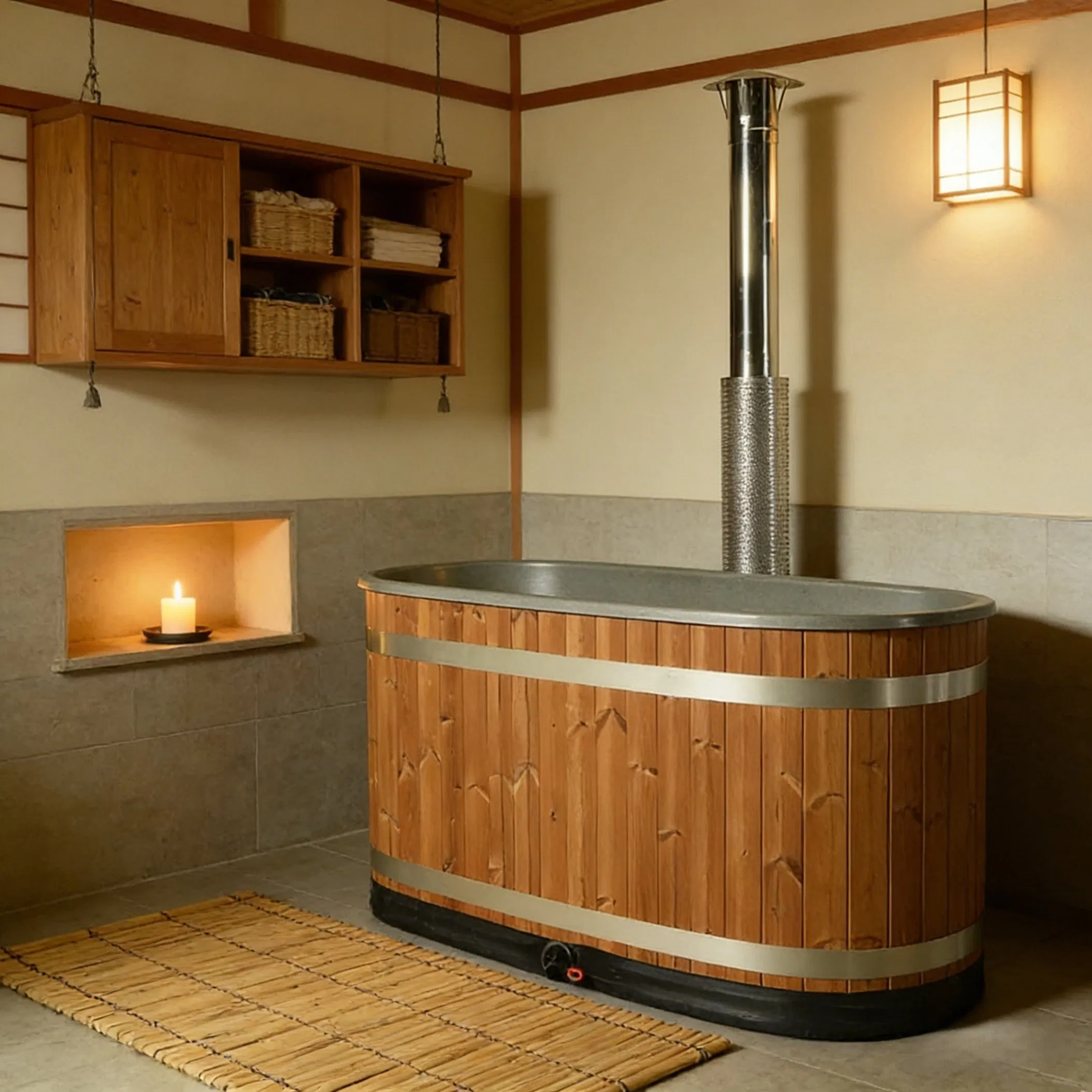 Деревянная купель SPA с гидромассажем, 4-6 человек