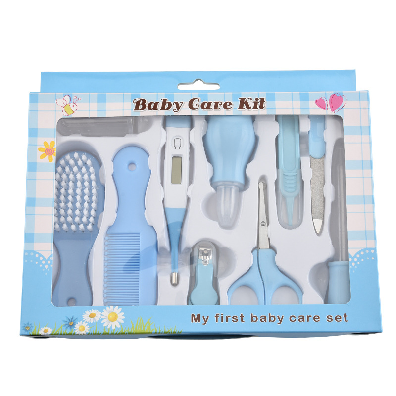 Infant Baby Grooming Tools Newborn Manicure Set Baby Healthcare Nail Hairbrush 10PCS