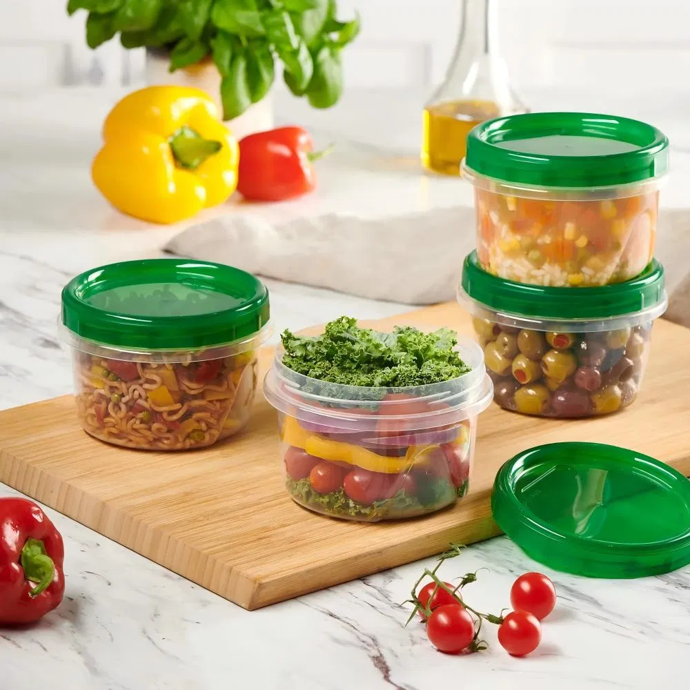 12pack 16oz PP Deli Disposable Food Storage Container with Lid Plastic Drinking Cups Liquid Takeout Packing Lunch Box