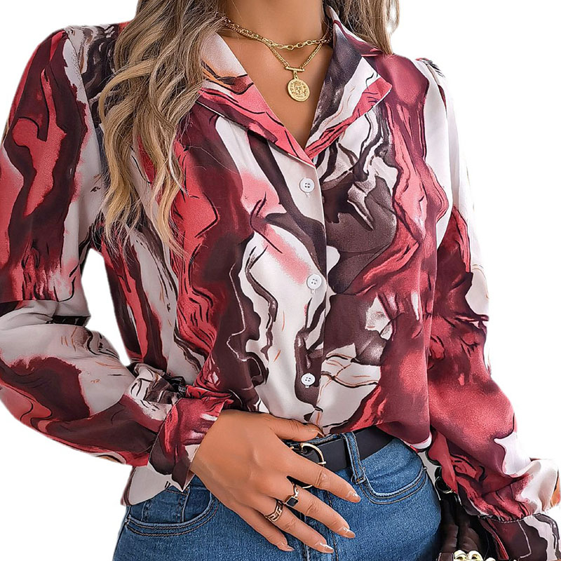 Комплект женский рубашка с принтом платье и блузка