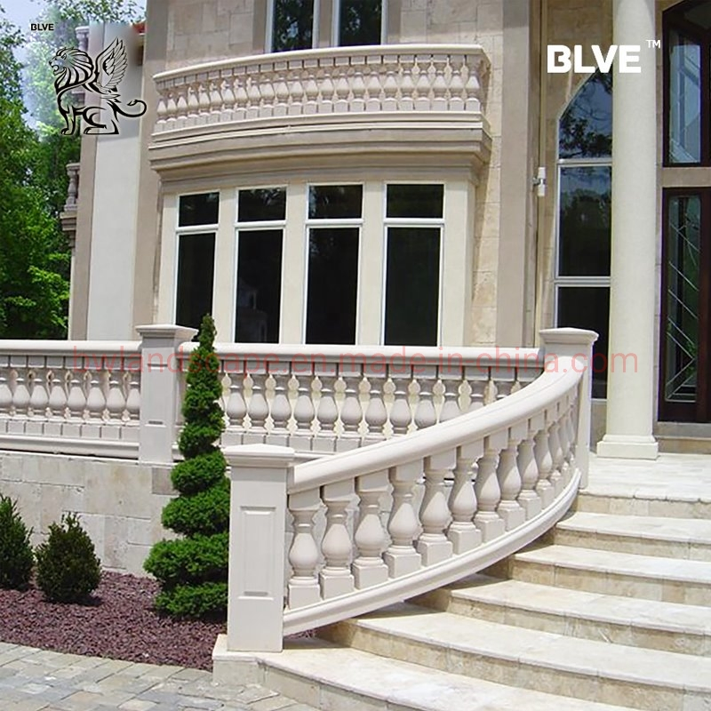 Blve Outdoor White Marble Stone Granite Railing Handrail Stone Baluster Balustrade for Stair Columns