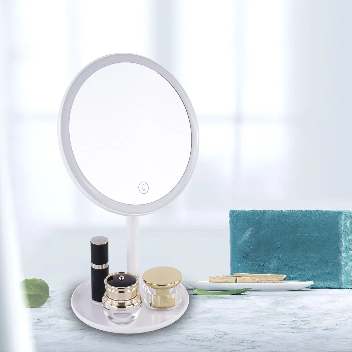 Household LED Table Glass Makeup Cosmetic Mirror