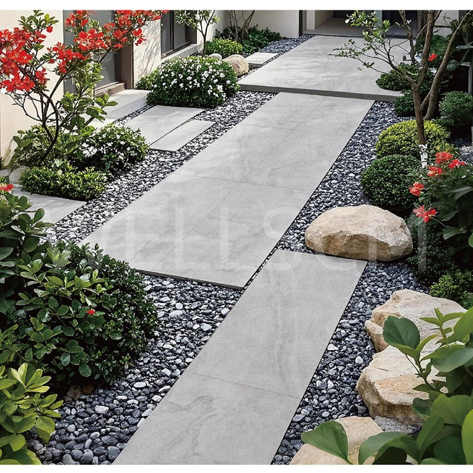 Non-Slip Rough 20mm Thick Full Body 600X600 Exterior Wall Porcelain Garden Paving Tiles for Outdoor