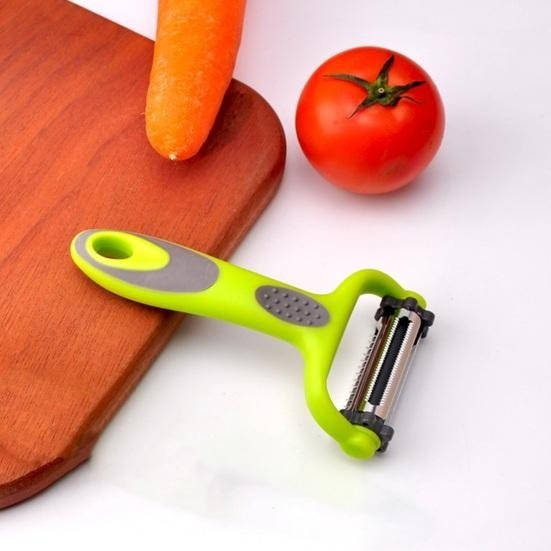 Stainless Steel Blades 3-in-1 Fruit Peeler with Julienne Function Non-Slip Handle Fruits Vegetables Potatoes Carrots Cucumbers Peeler Kitchen Gadget