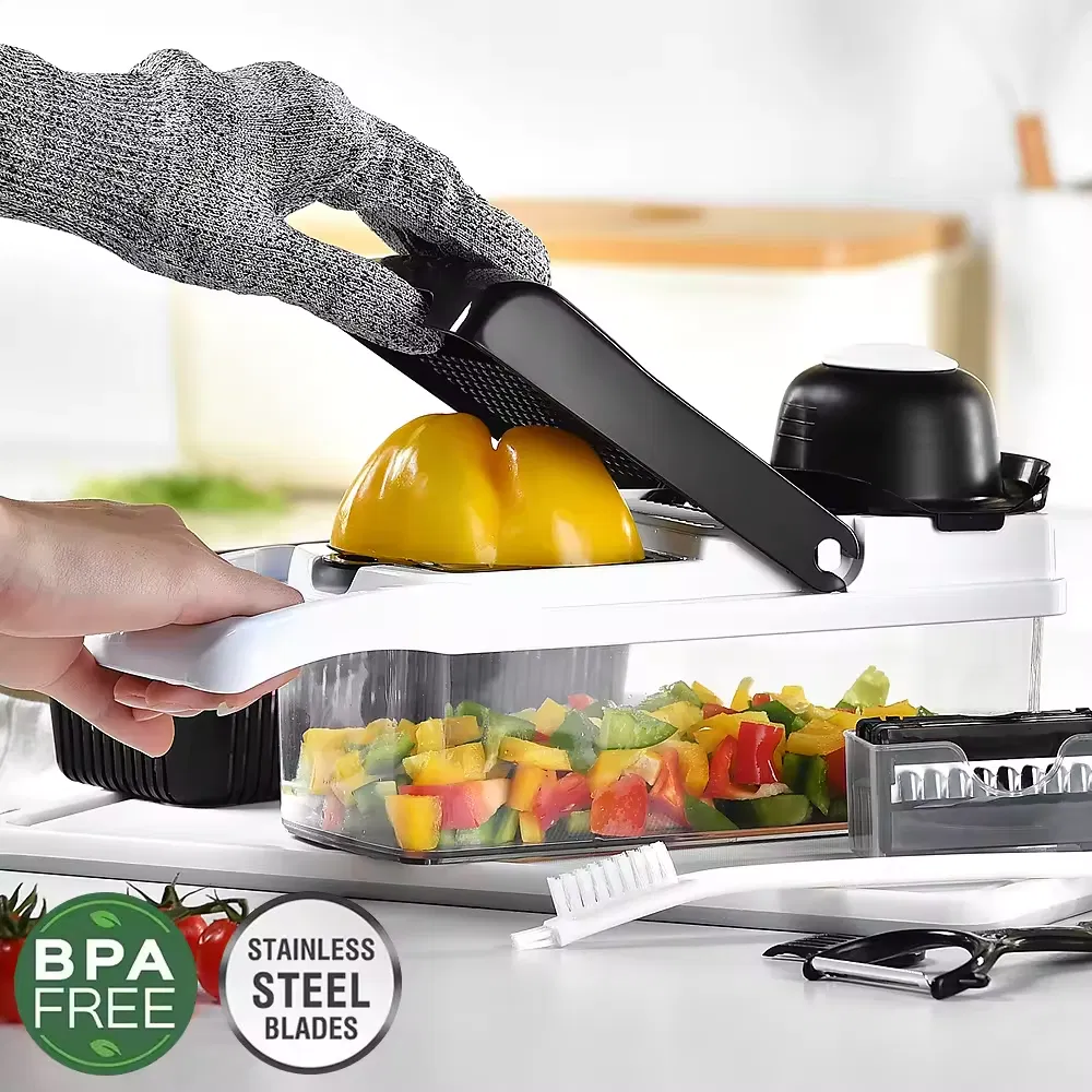 Multi-Function Manual Potato Onion Spiral Vegetable Slicer