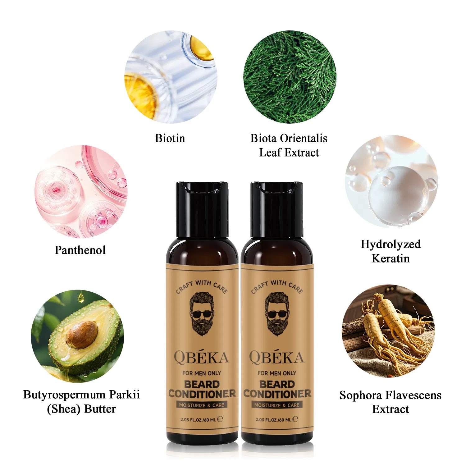 Men's Beard Conditioner Organic Softening Nourishing, Tangle-Free for Dry Beard