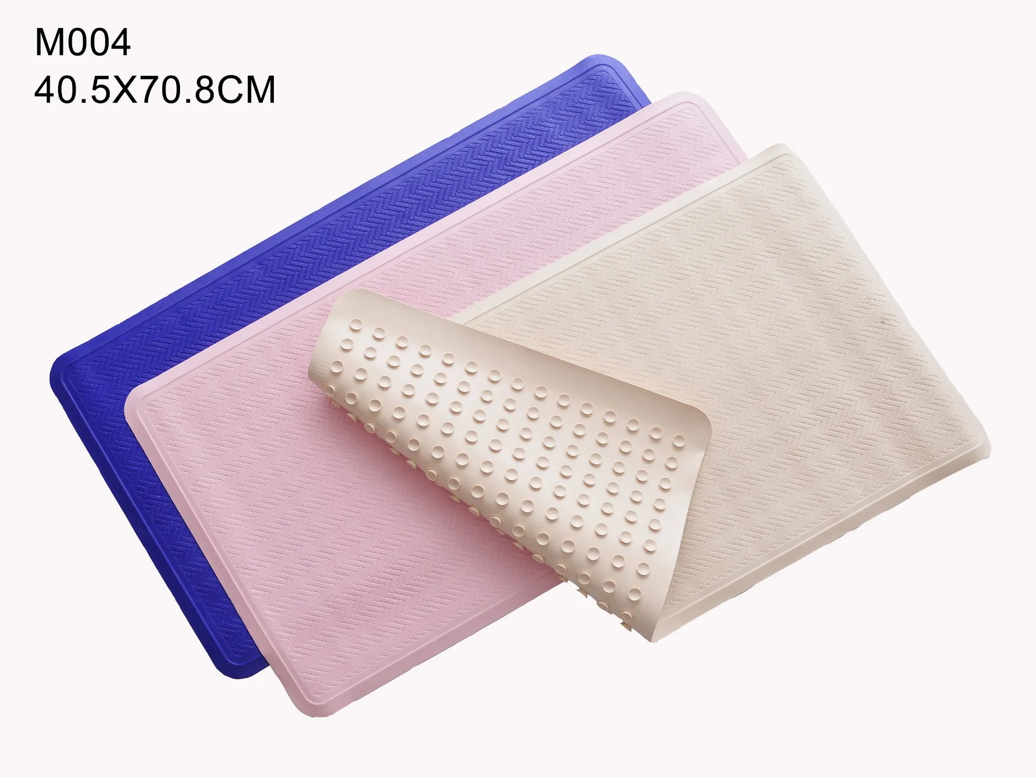 Non Slip Natural and Silicone Rubber Shower Bath Mat with Disks