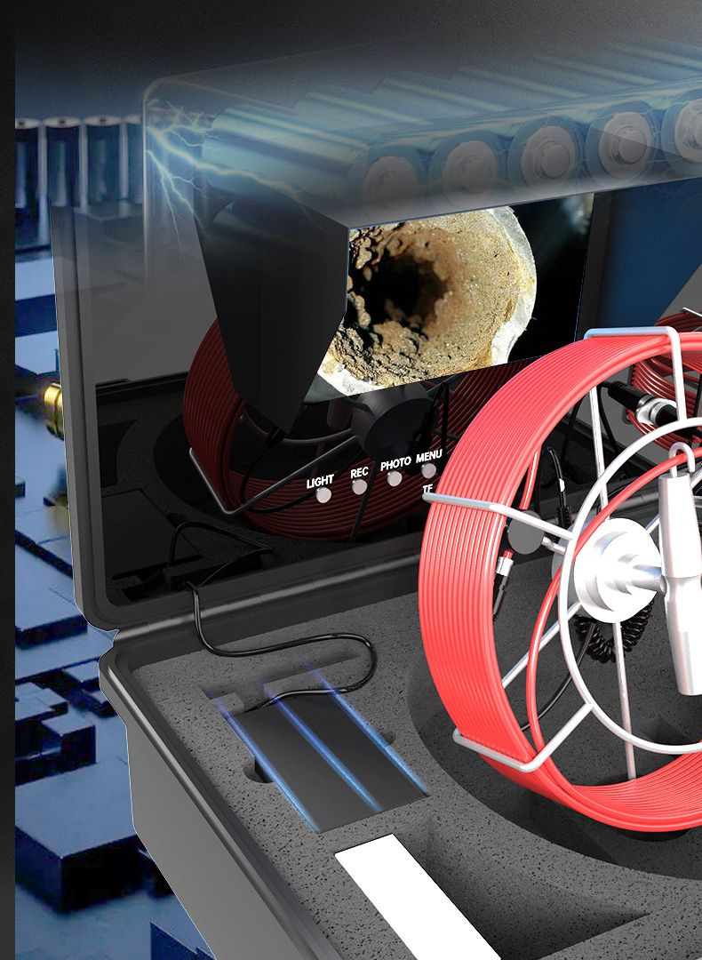 Камера для инспекции труб с монитором 10 дюймов