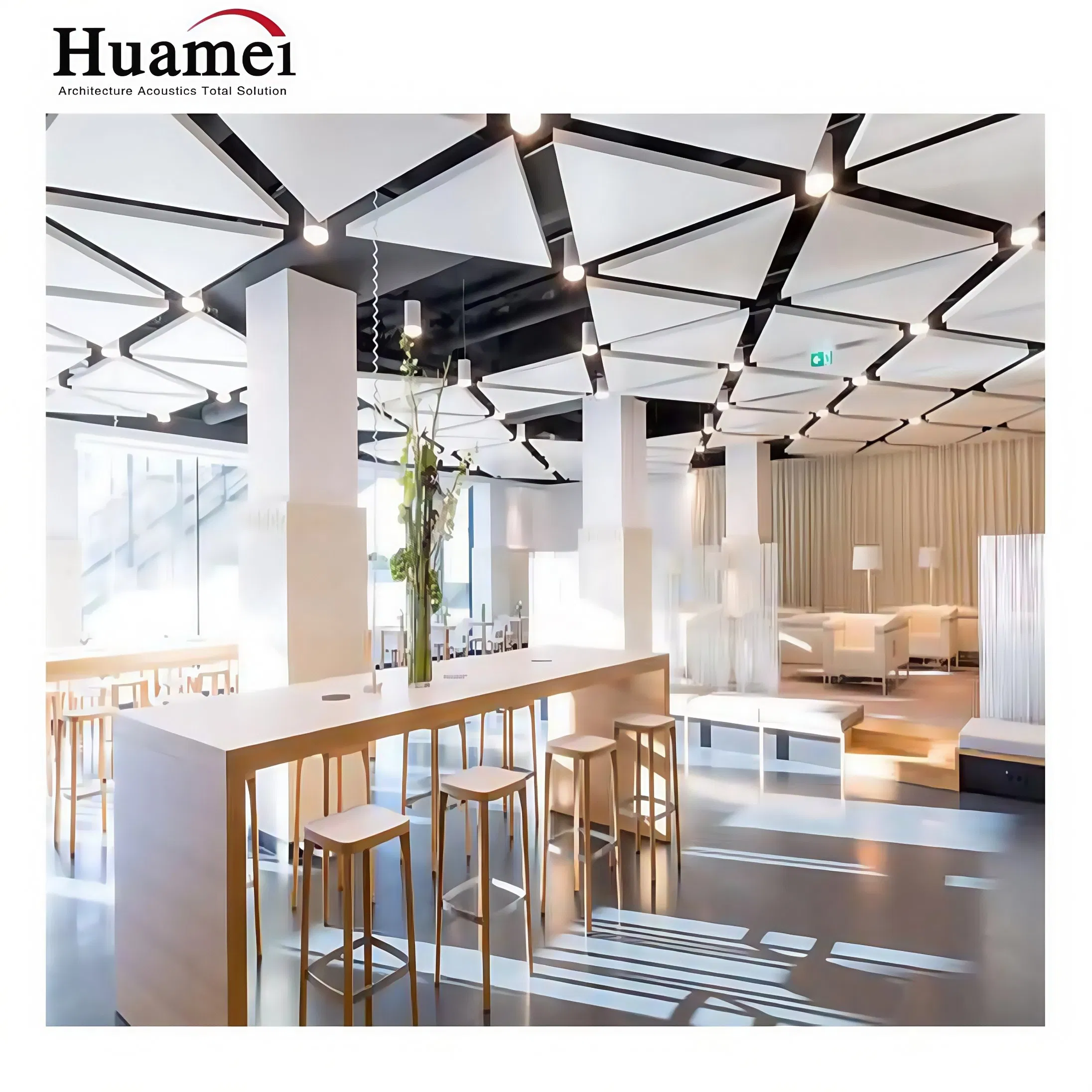 Easy-Install Sound Clouds with Fiberglass and 0.9 Nrc