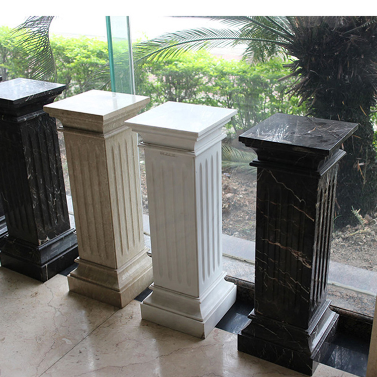 Black Marble Columns Pedestal Stand Marble Black House Pillar Design