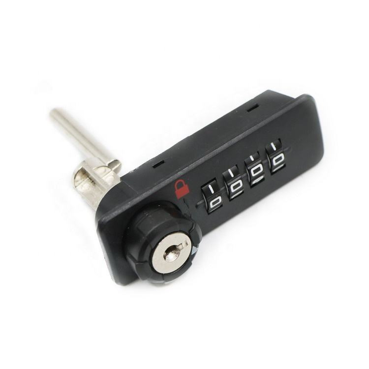Mechanical Black ABS 4 Dials Password Triple Desk Drawer Combination Lock