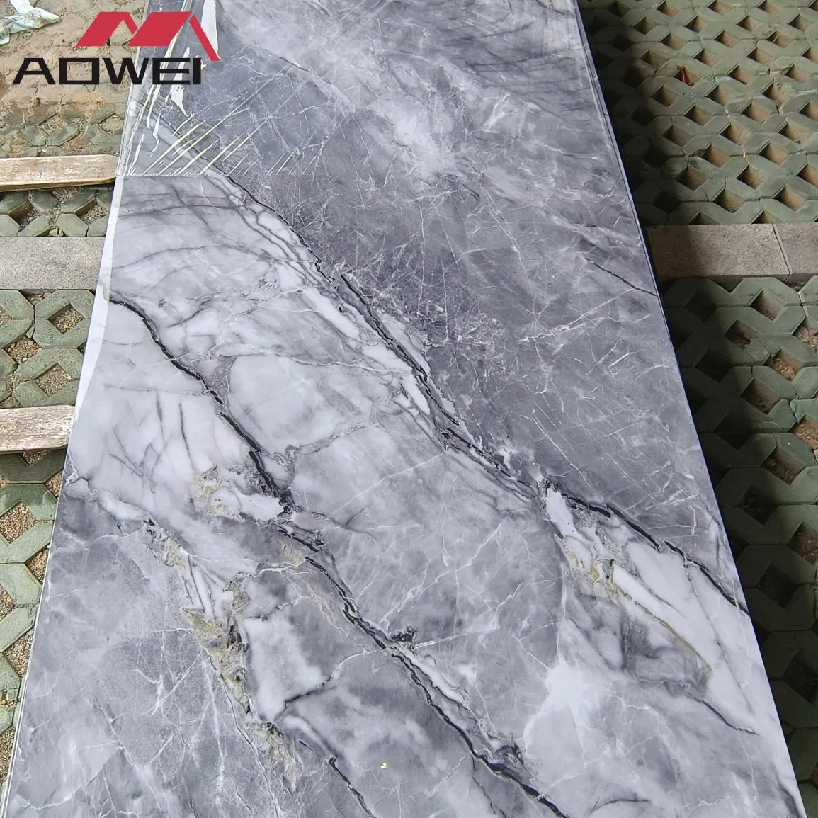 Building Decoration-Material PVC Wall 3D Marble Sheet Glossy WPC Panel for Home