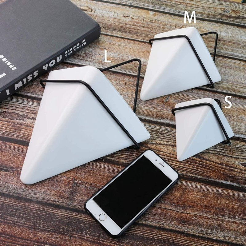 Настенный кашпо для суккулентов, геометрическое, белое