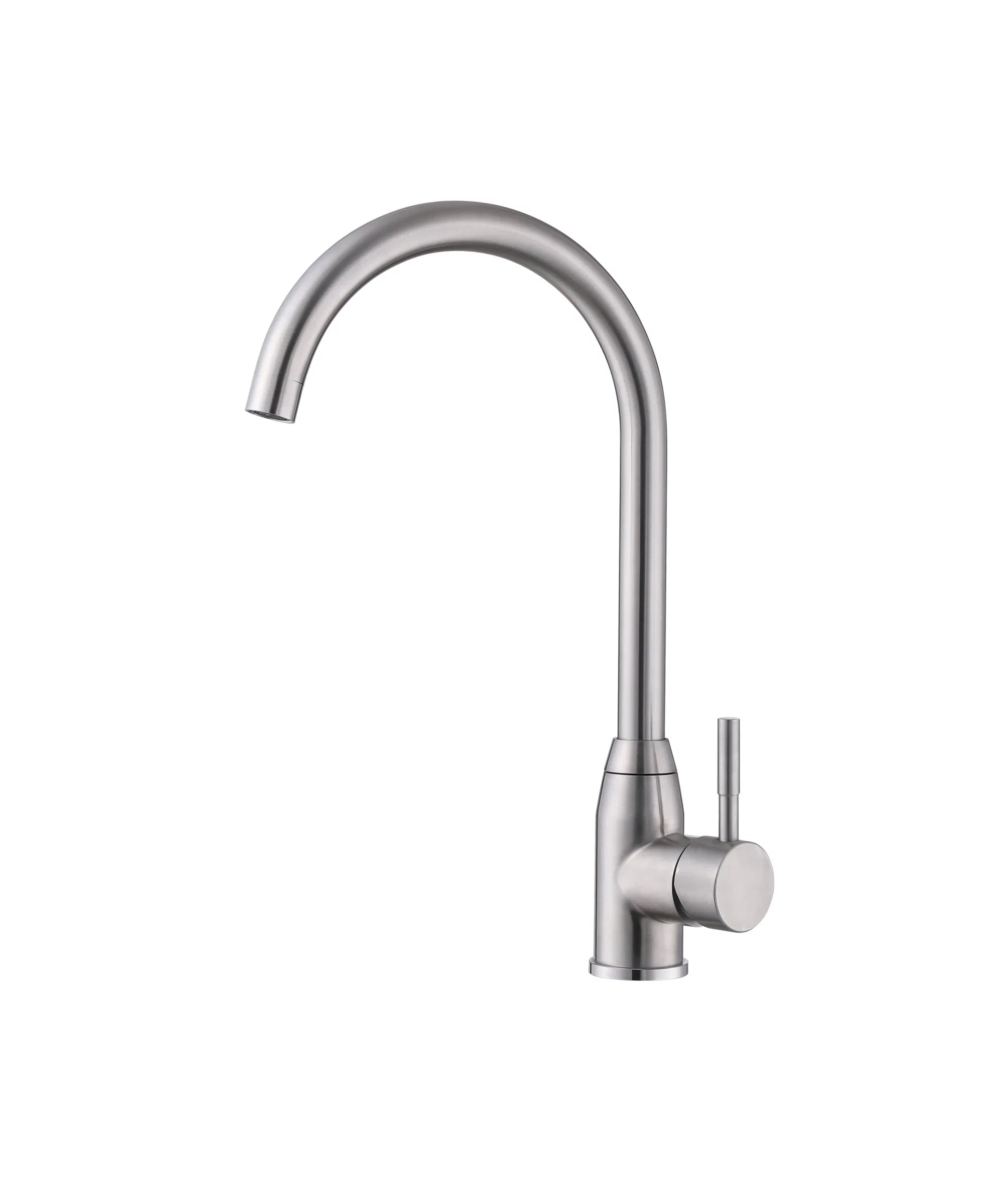 Brushed Nickel Finish Kitchen Faucet with 360 Degree Swivel Spout