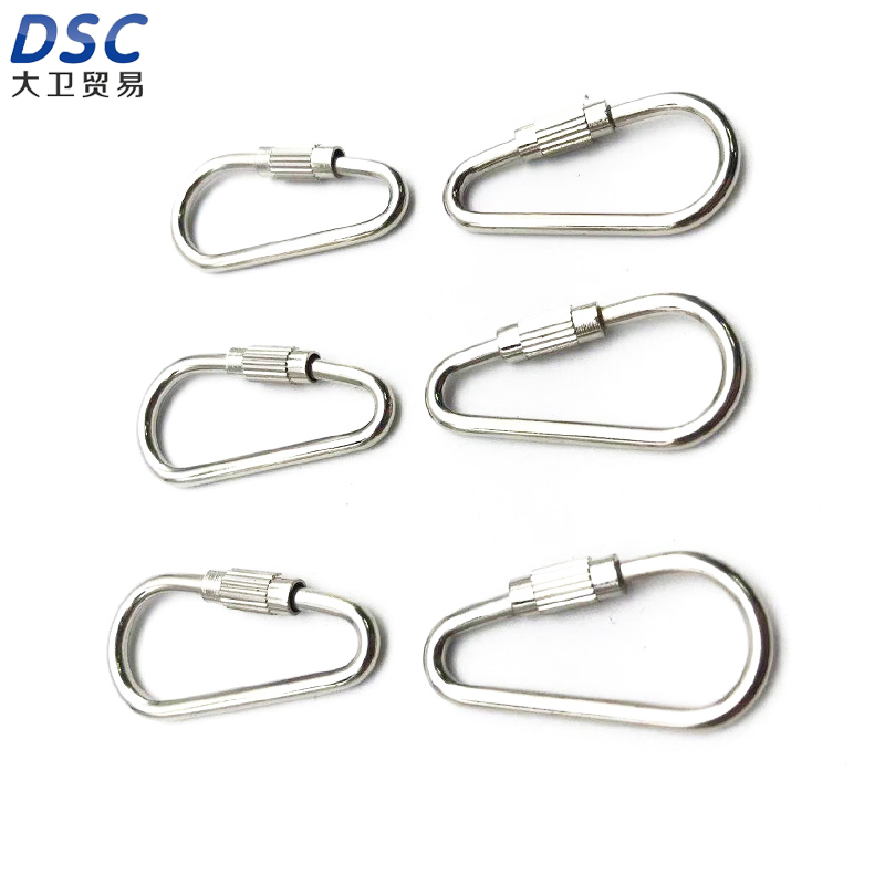 Gourd-Shaped Screw Buckle Camping Rock Climbing Carabiner Car Key Hanging Plate Metal Safety Buckle