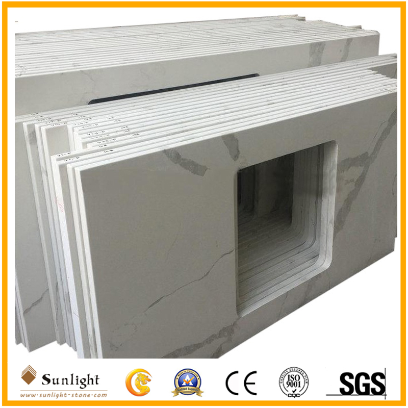 Calacatta White Granite Marble Quartz Kitchen Tops Most Durable Countertops