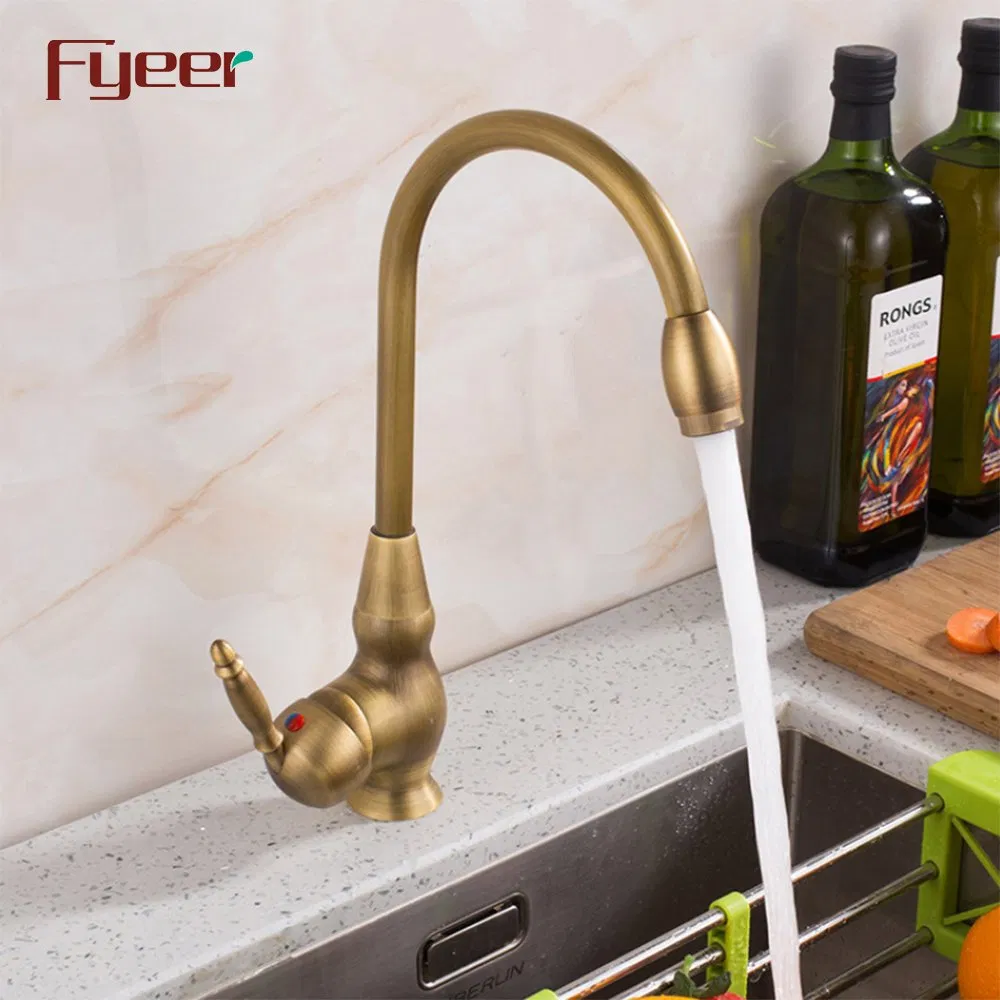 Fyeer Antique Copper Kitchen Sink Faucet