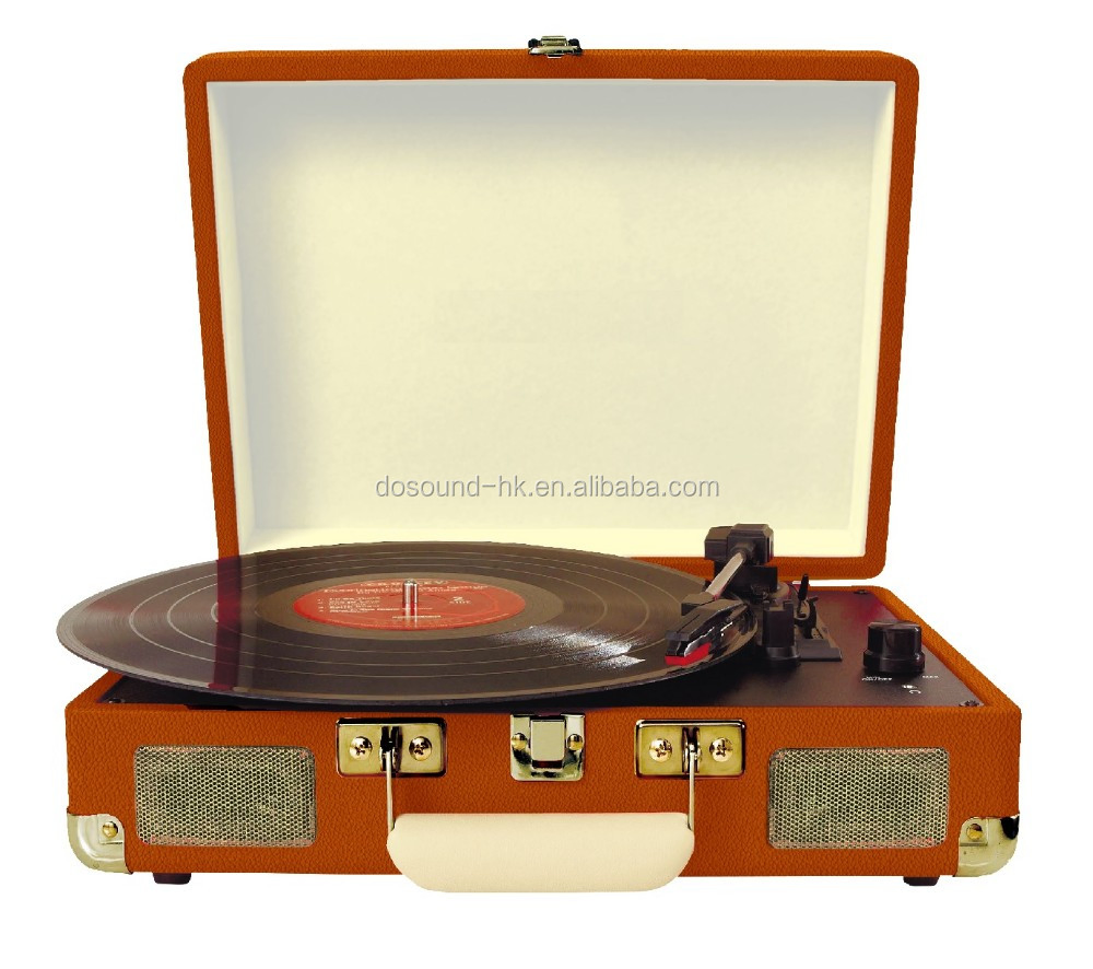 Wooden Nostalgic Stereo Player Vinyl Turntables Player with Recording Function