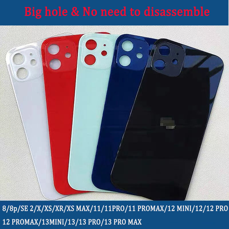 Battery Housing with Big Hole Back Glass for iPhone Xs/Xr Back Cover Rear with Logo Replacement.
