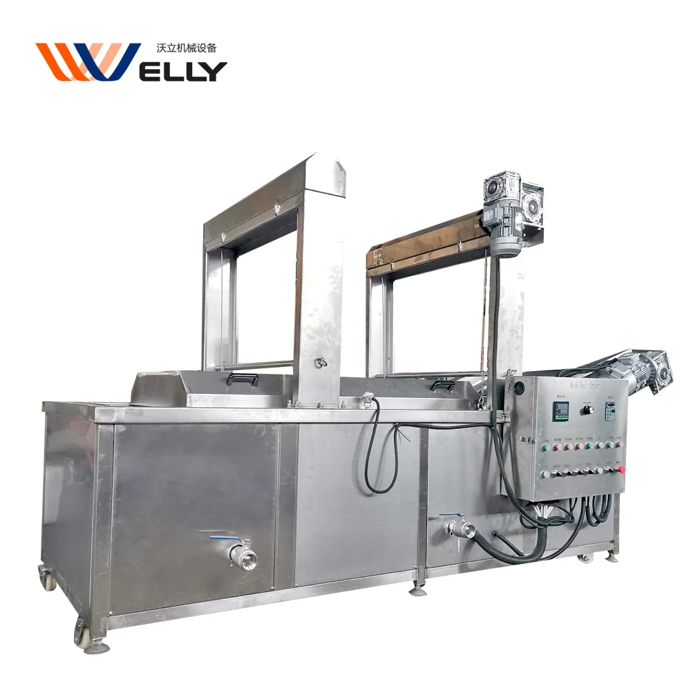 Frying Snacks Continuous Mesh Belt Automatic Fryer Machine