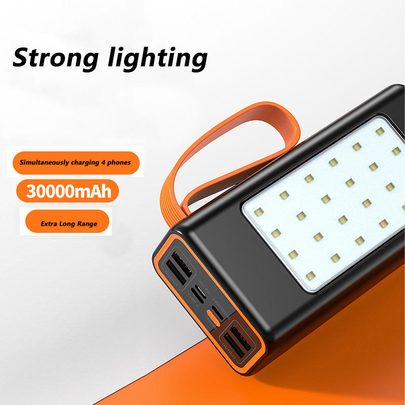 Outdoor Big Capacity Power Bank 30000mAh 50000mAh - Fast Charging Portable Charger with Strong Lighting