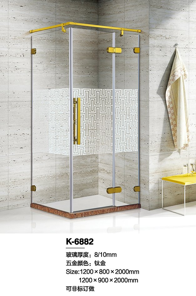 Corner Bathroom Tempered Glass Black Aluminum Sliding Door Bath Shower Room