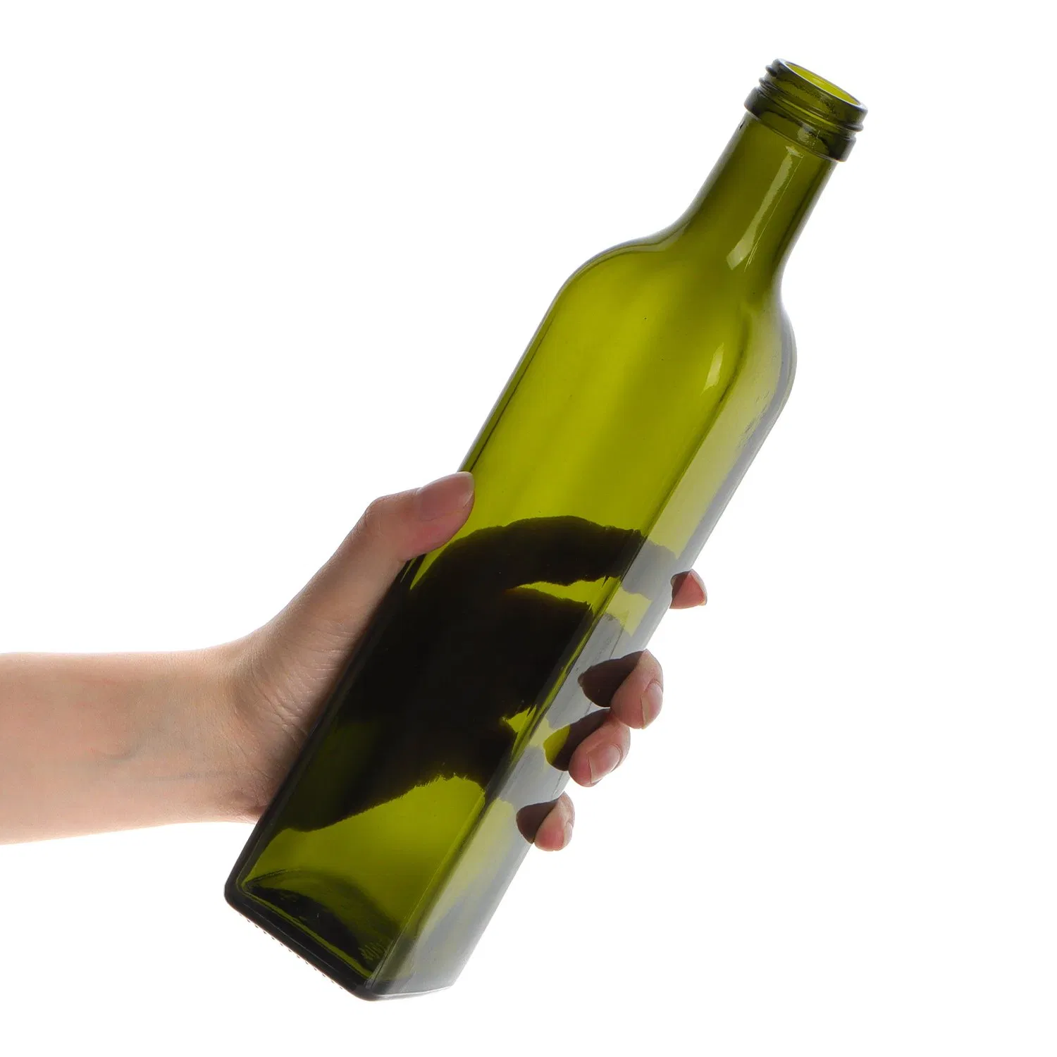 500ml 750ml 1000ml Green Glass Square Shape Olive Oil Bottle