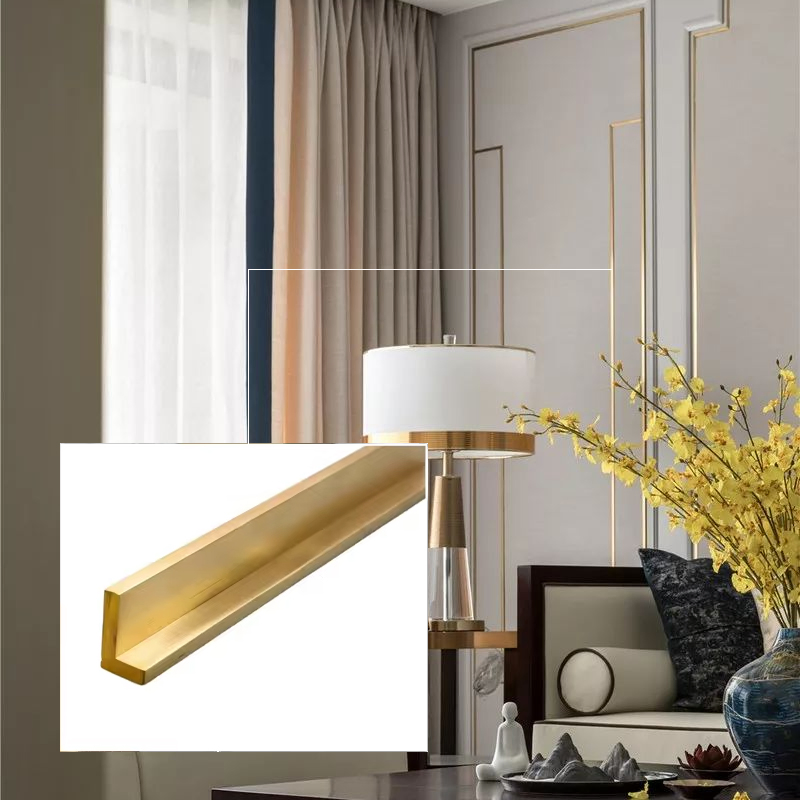 Customized Brass Extruded L Copper Profiles Special-Shaped Brass Materials for Furniture Decoration Welding Processing Included