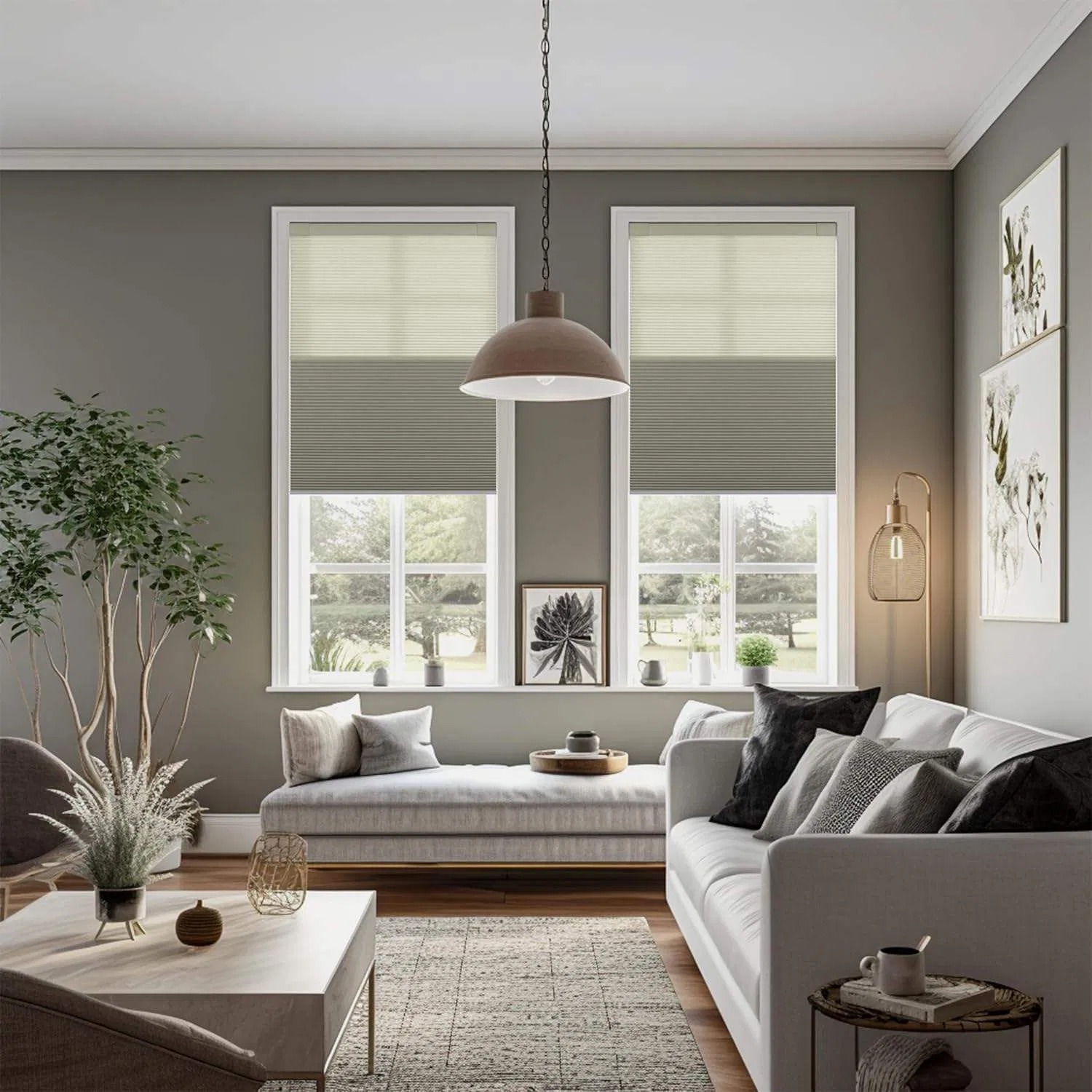 Factory Wholesale Upper and Lower Biparting Open Top Down Bottom up Blinds for Window